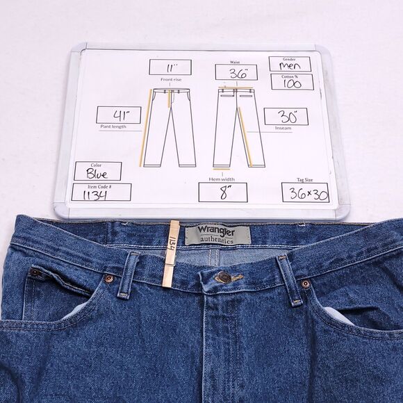 Wrangler Authentics Button Zip Denim Medium Wash Jeans Mens Size 36x30 Blue - Picture 10 of 10